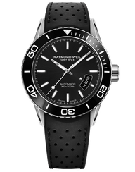 Men's Steel Black Rubber Strap Diver Raymond Weil Watch