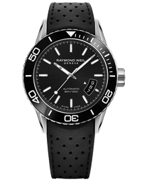 Men's Steel Black Rubber Strap Diver Raymond Weil Watch