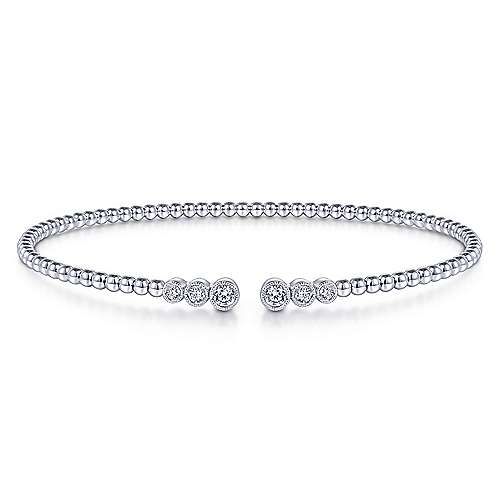 Diamond Beaded Open Bangle