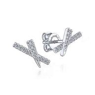 Tapered X Diamond Earrings