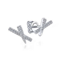 Tapered X Diamond Earrings