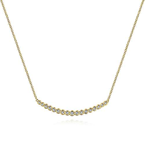 Graduated Diamond Curved Bar Necklace – Brilliant Gold Jewellery