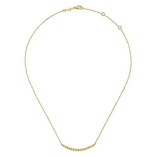Graduated Diamond Curved Bar Necklace