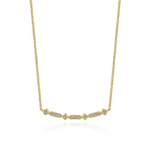 Geometric Diamond Bar Necklace