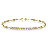 Diamond Beaded Open Bangle