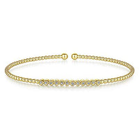 Diamond Beaded Open Bangle