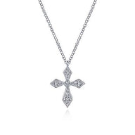 Pointed Diamond Cross Necklace