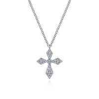 Pointed Diamond Cross Necklace