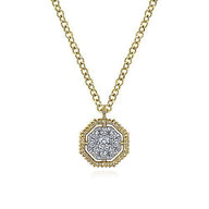 Octagonal Pave Pendant Necklace