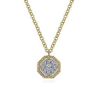 Octagonal Pave Pendant Necklace