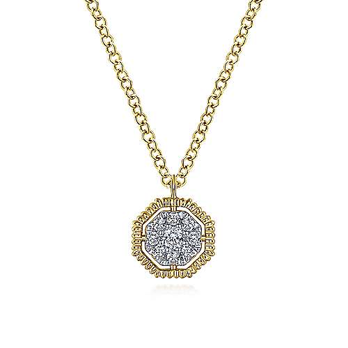 Octagonal Pave Pendant Necklace