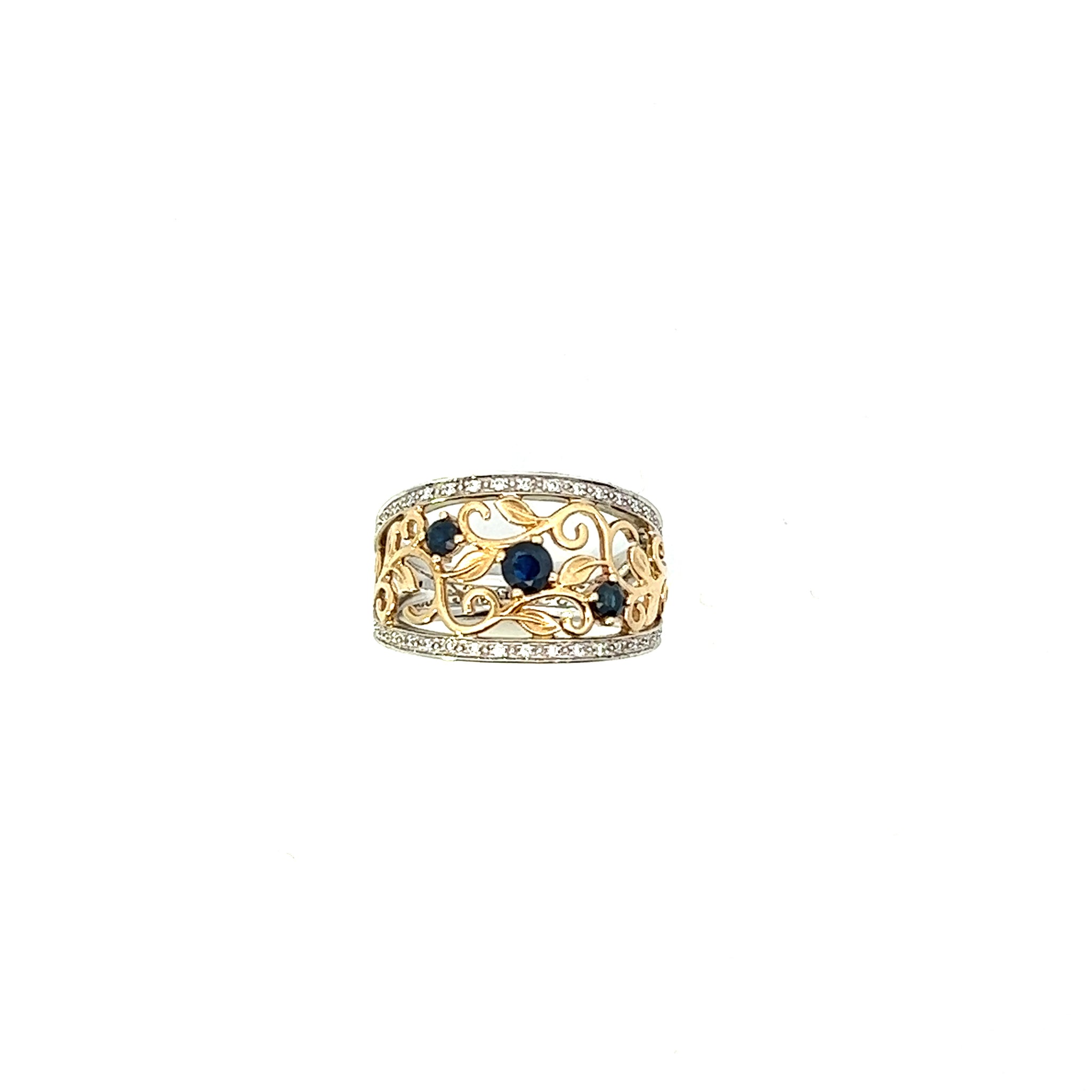 2 Tone Sapphire Ring