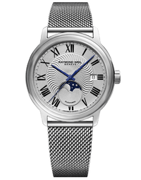 Men's Automatic Moon Phase Mesh Strap Raymond Weil Watch