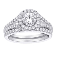 1 tw carat Round Brilliant Cut Diamond Engagement Ring Set