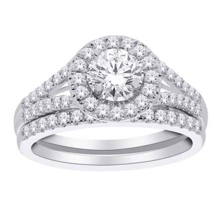 1 tw carat Round Brilliant Cut Diamond Engagement Ring Set