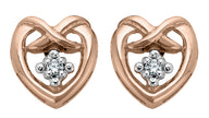 Rose Gold Infinity Heart Earrings