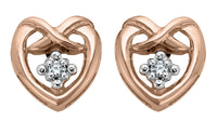 Rose Gold Infinity Heart Earrings
