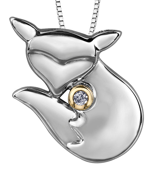Sterling Silver Fox Pendant Necklace – Brilliant Gold Jewellery