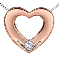 Rose Gold Diamond Heart Necklace