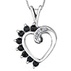 Diamond and Sapphire Heart Necklace