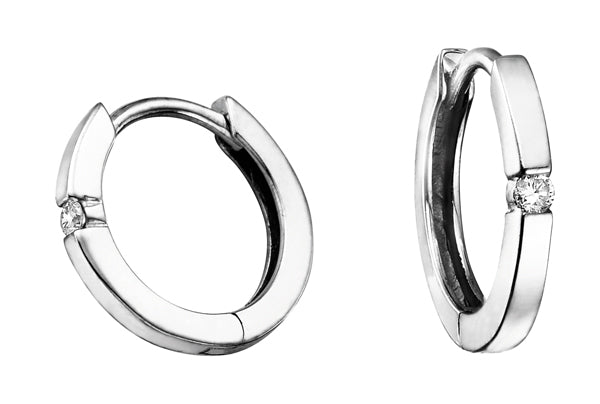 Small Diamond Hoop Earrings