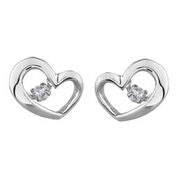 Dancing Diamond White Gold Heart Shape Earrings