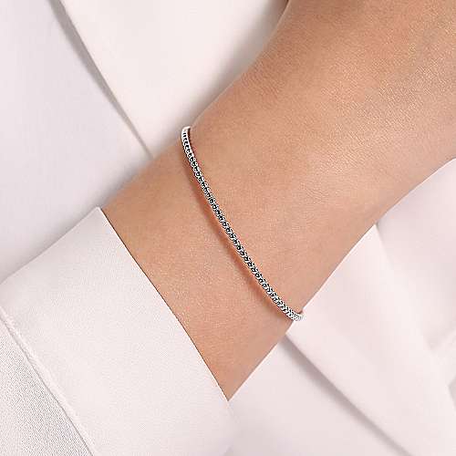 14K White Gold Fashion Bangle