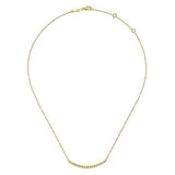 Graduated Diamond Curved Bar Necklace