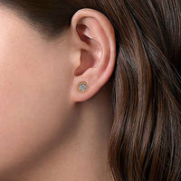 Octagonal Pavé Stud Earrings