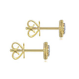 Octagonal Pavé Stud Earrings