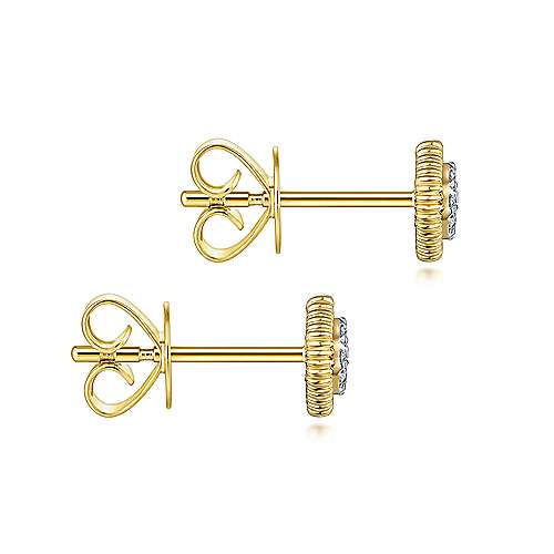 Octagonal Pavé Stud Earrings