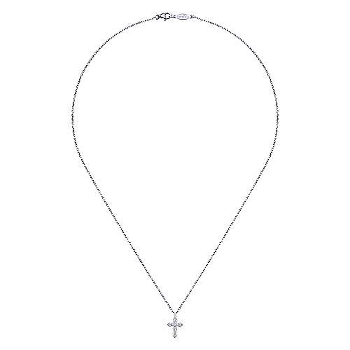 Openwork Diamond Cross Necklace