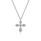 Pointed Diamond Cross Necklace