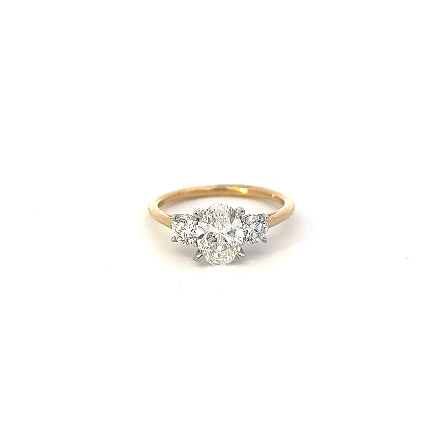 Three Stone Oval Diamond Ring