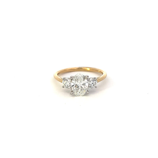 Three Stone Oval Diamond Ring