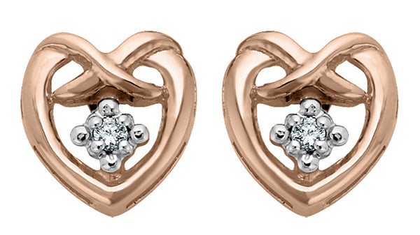 Rose Gold Infinity Heart Earrings