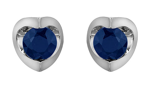Sapphire Stone White Gold Stud Earrings