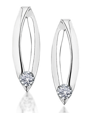 White Gold with Diamond Earrings