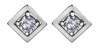 Square Diamond Stud Earrings