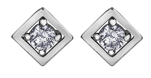 Square Diamond Stud Earrings