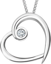 Diamond White Gold Heart Pendant Necklace