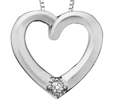 Diamond White Gold Heart Pendant Necklace