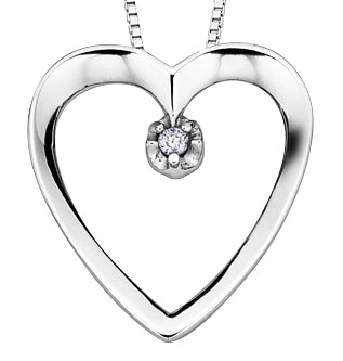 Diamond White Gold Heart Pendant Necklace