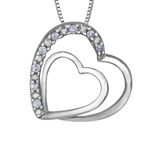 Diamond White Gold Heart Pendant Necklace