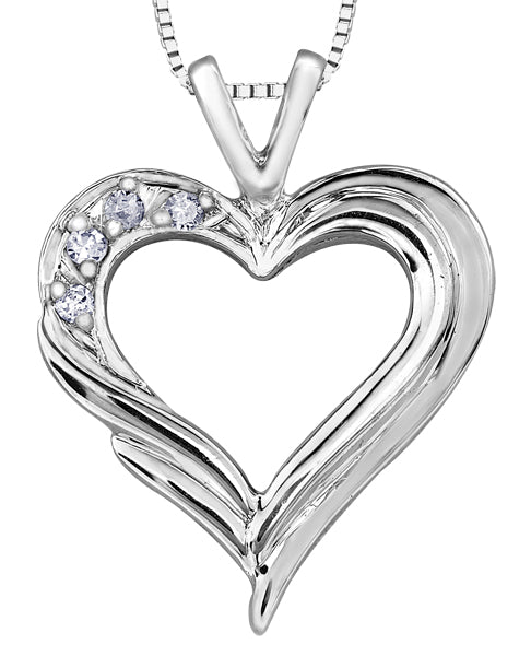 Diamond White Gold Heart Pendant Necklace