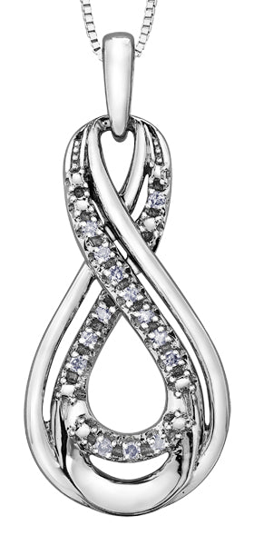 Diamond White Gold Infinity Pendant Necklace