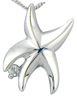 White Gold Starfish Pendant Necklace