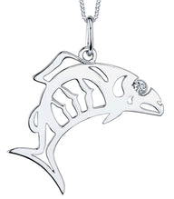 White Gold Salmon Pendant Necklace