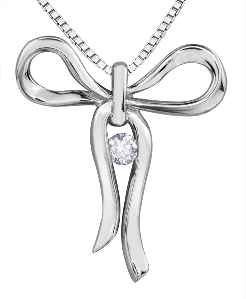 Sterling Silver Bow Pendant Necklace