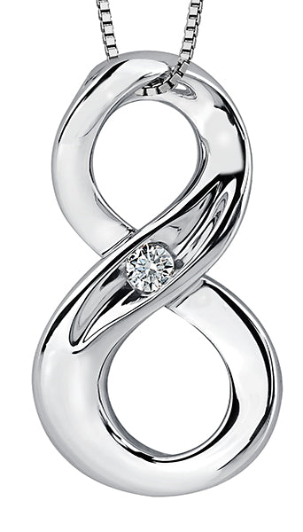 Sterling Silver Infinity Diamond Pendant Necklace